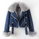 Fur Hood and lined Denim Jacket