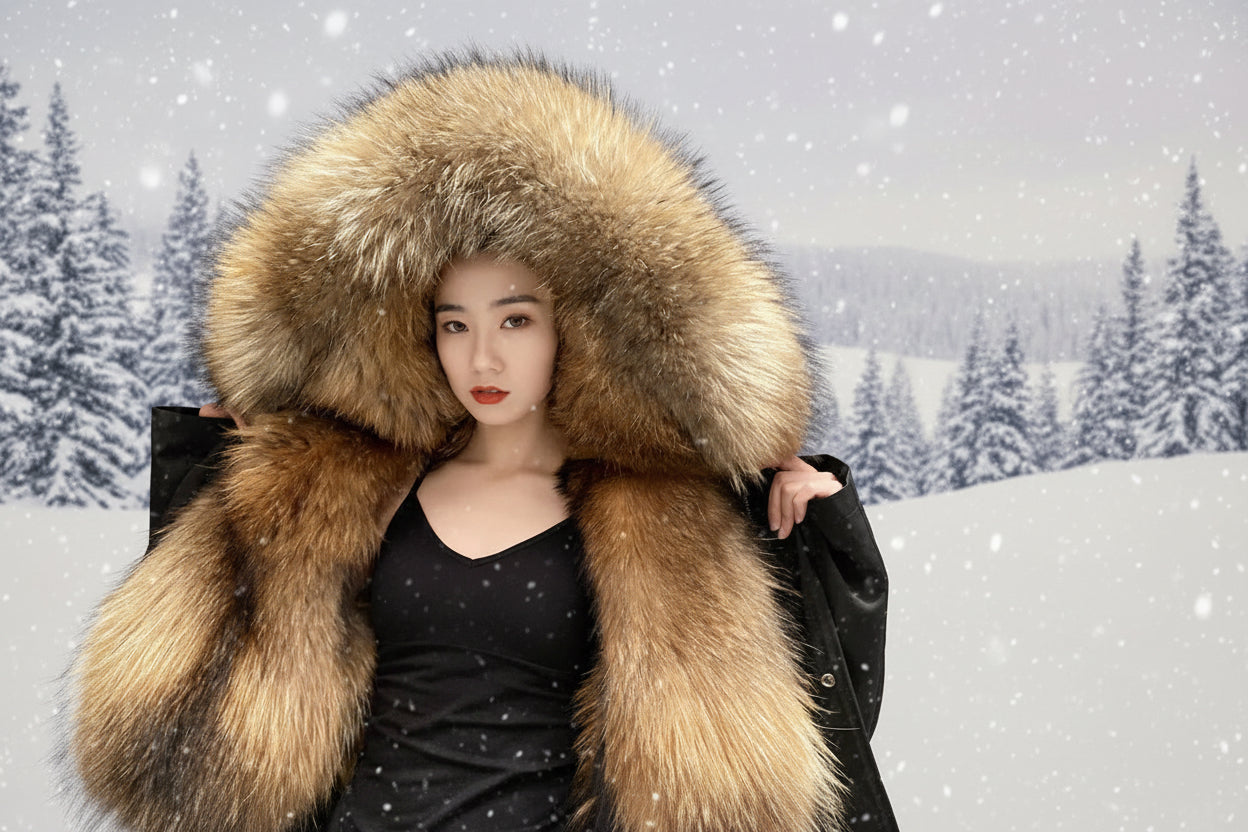 Beautiful and Gracious  Removable  Hooded  Fur Parka